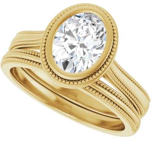 14K Yellow 8 x 6 mm Oval Engagement Ring Mounting (9)