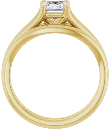 14K Yellow 7x5 mm Emerald Solitaire Engagement Ring Mounting (7)
