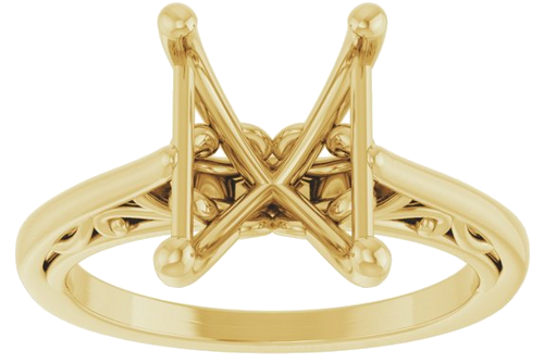 Sužadėtuvių Žiedas „Solitaire“ 585 Geltonojo Aukso Emerald 10mm x 8mm (3)