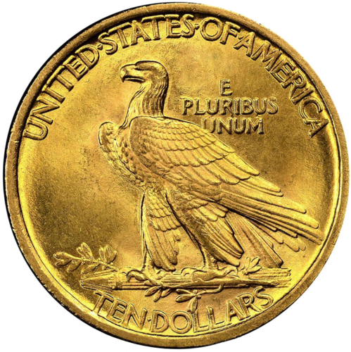 10 dolāru ASV zelta monēta — Indiānis / Zelta ērglis (1907-1933) (2)