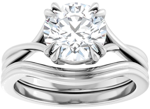 14K White 8 mm Round Solitaire Engagement Ring Mounting (8)