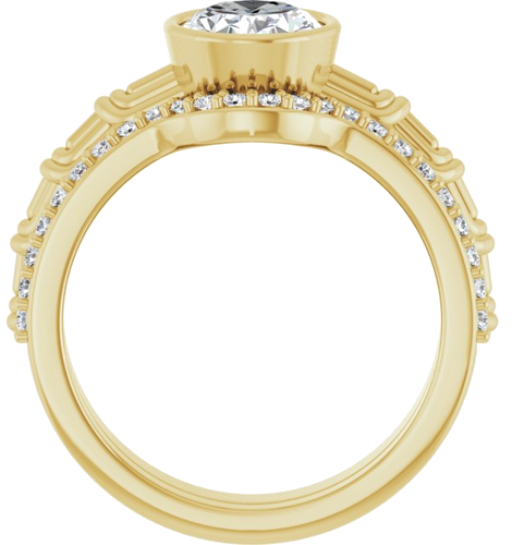 Sužadėtuvių Žiedas „Solitaire“ 585 Geltonojo Aukso Oval 9mm x 7mm (7)