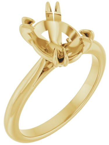 Sužadėtuvių Žiedas „Solitaire“ 585 Geltonojo Aukso Oval 10mm x 8mm (1)