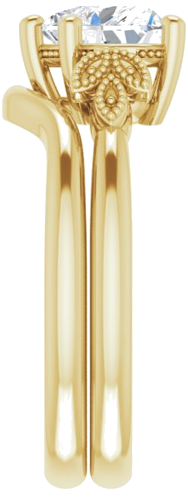 14K Yellow 7x7 mm Heart Solitaire Engagement Ring Mounting (9)