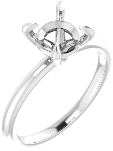 Sužadėtuvių Žiedas „Solitaire“ 585 Baltojo Aukso Round 7.4mm (1)