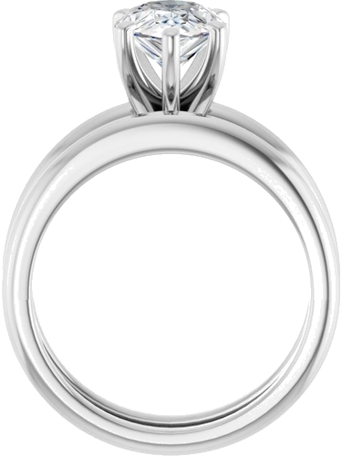 14K White  10x7 mm Pear Solitaire Engagement Ring Mounting (7)