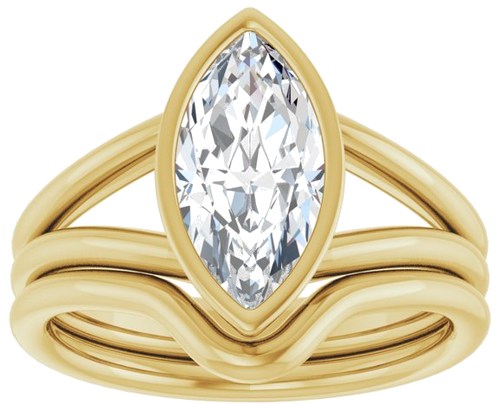 Sužadėtuvių Žiedas „Bezel-Set Solitaire“ 585 Geltonojo Aukso Marquise 12mm x 6mm (8)