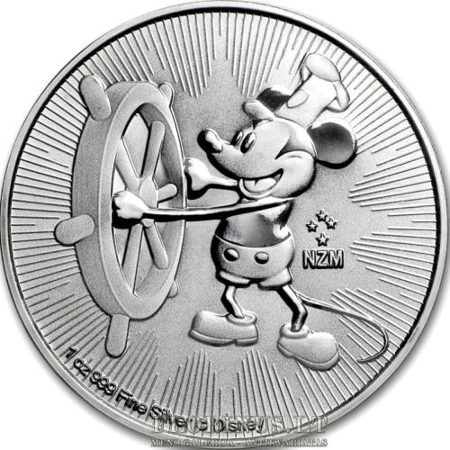 2017 Steamboat Willie, New Zealand, 2 dollars, 1 oz silver coin (2)