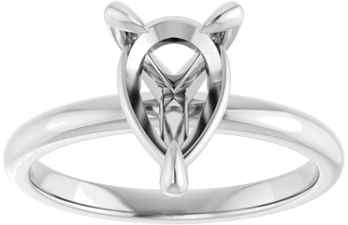 14K White  10x7 mm Pear Solitaire Engagement Ring Mounting (3)