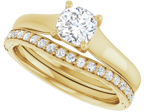 14K Yellow 5 mm Asscher Solitaire Engagement Ring Mounting (19)