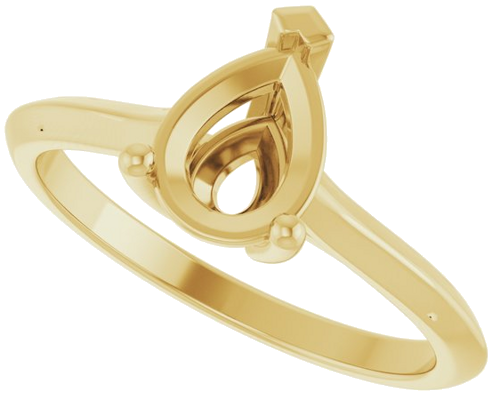 14K Yellow 8x6 mm Pear V-Prong Engagement Ring Mounting (5)