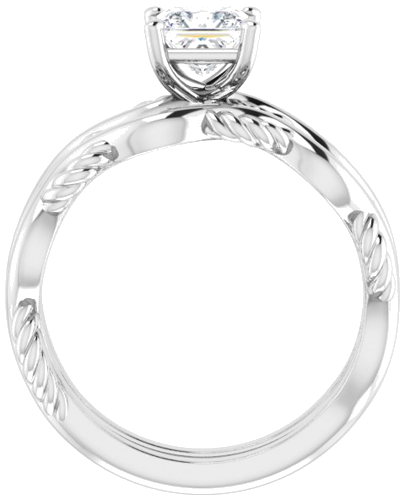 14K White  5 mm Square Solitaire Engagement Ring Mounting (7)