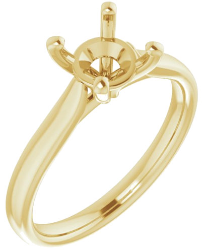 14K Yellow 7 mm Round Engagement Ring Mounting (1)