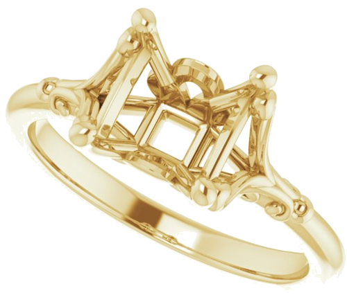 Sužadėtuvių Žiedas „Solitaire“ 585 Geltonojo Aukso Square 6mm (5)