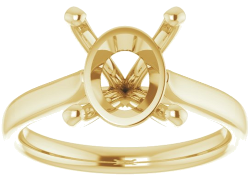 18K Yellow 11x9 mm Oval Engagement Ring Mounting (3)