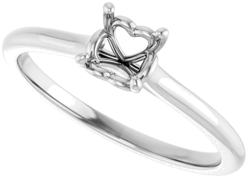 14K White  5.2 mm Round Solitaire Engagement Ring Mounting (5)