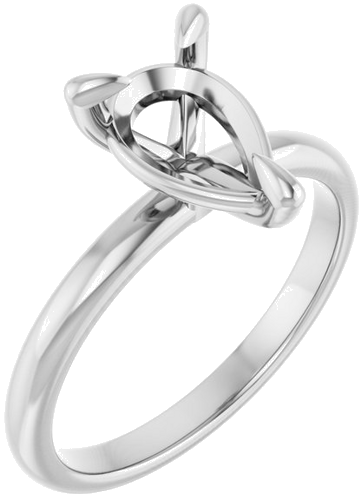 Sužadėtuvių Žiedas „Solitaire“ 585 Baltojo Aukso Pear Shape 10mm x 7mm (1)