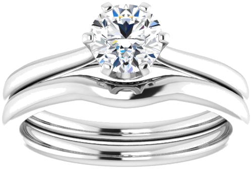 14K White 5.5 mm Round Engagement Ring Mounting (5)