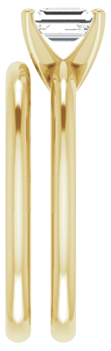 Sužadėtuvių Žiedas 14k yellow gold Emerald 6mm x 4mm (9)