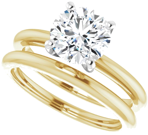 18K Yellow   Platinum  7.4 mm Round Solitaire Engagement Ring Mounting (10)
