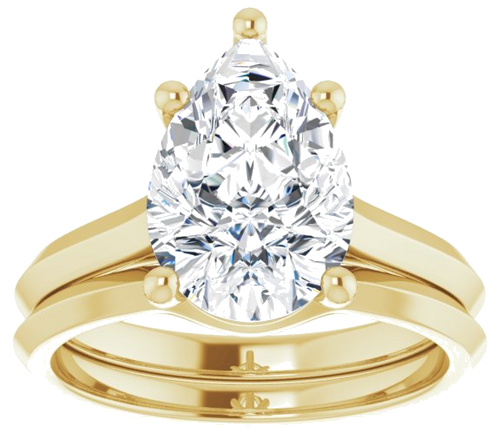 Sužadėtuvių Žiedas „Solitaire“ 585 Geltonojo Aukso Pear Shape 12mm x 8mm (8)