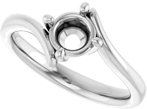 Sužadėtuvių Žiedas „Solitaire“ 585 Baltojo Aukso Round 5.8mm (5)