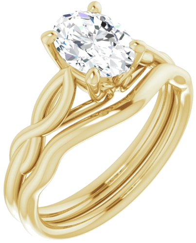 Sužadėtuvių Žiedas „Solitaire“ 585 Geltonojo Aukso Oval 8mm x 6mm (6)