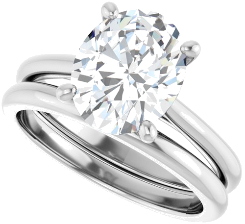 Sužadėtuvių Žiedas „Solitaire“ 950 Platinos Oval 10mm x 8mm (10)