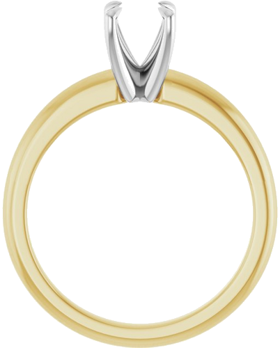 Sužadėtuvių Žiedas „Solitaire“ 585 Baltojo Ir Geltonojo Aukso Round 5.8mm (2)