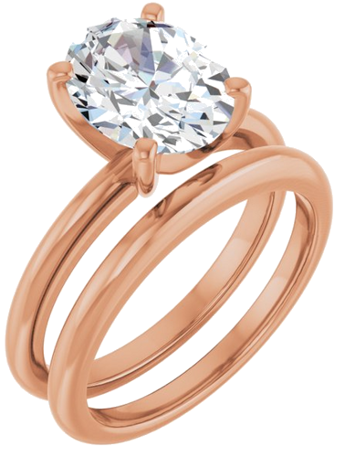 Sužadėtuvių Žiedas „Solitaire“ 585 Rožinis Aukso Oval 10mm x 8mm (6)