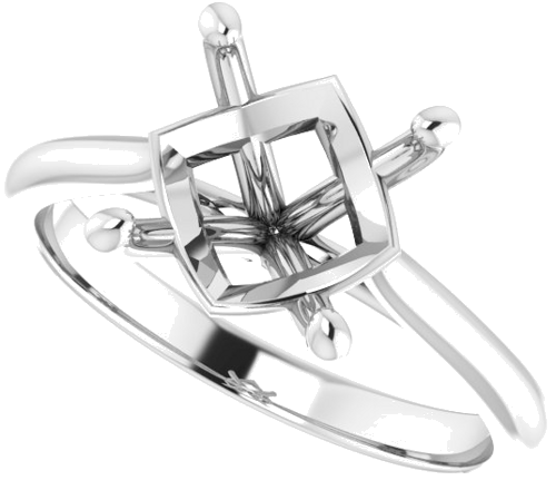 14K White 9.4 mm Round Solitaire Engagement Ring Mounting (5)