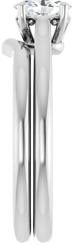 14K White 6x4 mm Oval Solitaire Engagement Ring Mounting (9)