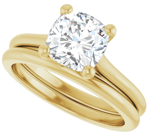 Sužadėtuvių Žiedas „Solitaire“ 585 Geltonojo Aukso Cushion 7mm (10)