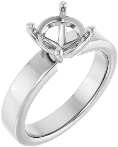 Sužadėtuvių Žiedas „Solitaire“ 585 Baltojo Aukso Round 8mm (1)