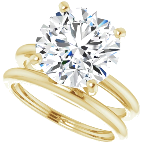 Sužadėtuvių Žiedas „Solitaire“ 585 Geltonojo Aukso Round 11mm (10)
