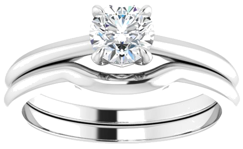 14K White 5.2 mm Round Solitaire Engagement Ring Mounting (8)