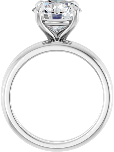 14K White 9.4 mm Round Solitaire Engagement Ring Mounting (5)