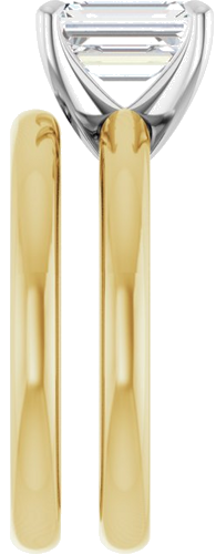 14K Yellow White 8x6 mm Emerald Solitaire Engagement Ring Mounting (9)