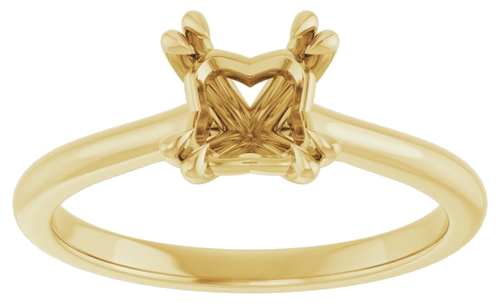 14K Yellow 5.5 mm Square Solitaire Engagement Ring Mounting (3)