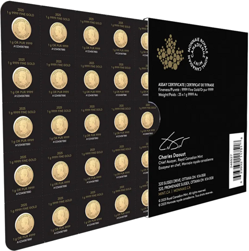 25 x 1 g Maplegram 2025 Canada Gold Maple Leaf Coins (2)