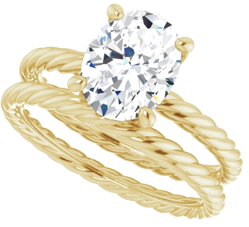 14K Yellow 9x7 mm Oval Solitaire Engagement Ring Mounting (10)