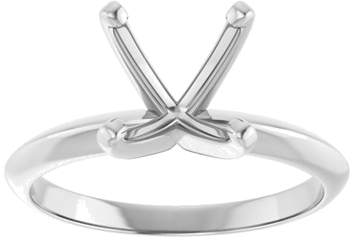Platinum 8.6-9.1 mm Round 4-Prong Light Solitaire Ring Mounting (3)