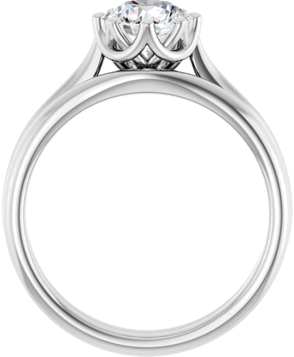 Sužadėtuvių Žiedas „Solitaire“ 585 Baltojo Aukso Round 6.5mm (7)