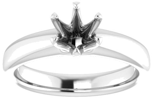 14K White 6 mm Round Engagement Ring Mounting (3)