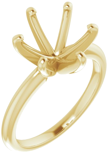 Sužadėtuvių Žiedas „Solitaire“ 585 Geltonojo Aukso Round 10mm (1)