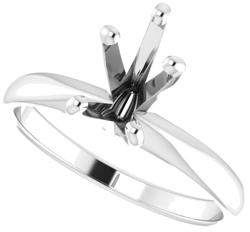 14K White 8.5 x 5.5 mm Pear Solitaire Engagement Ring Mounting (5)