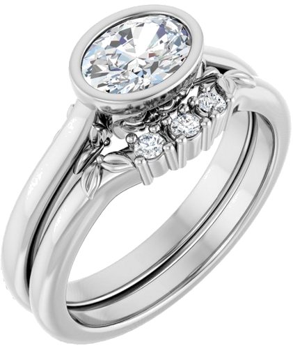 Sužadėtuvių Žiedas „Bezel-Set“ 925 Sidabro Oval 7mm x 5mm (6)