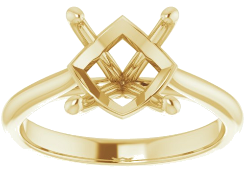 14K Yellow 9.4 mm Round Solitaire Engagement Ring Mounting (3)