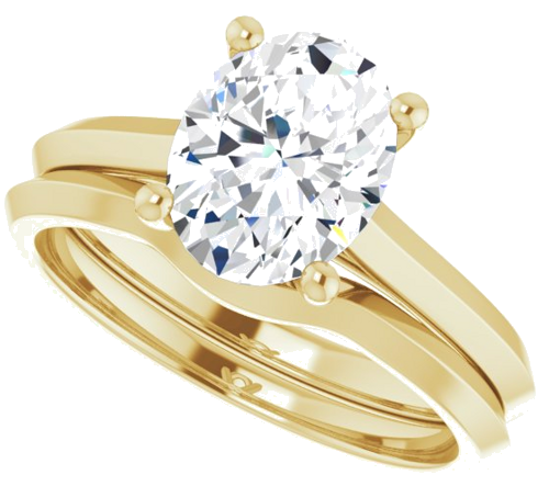 14K Yellow 9x7 mm Oval Solitaire Engagement Ring Mounting (10)