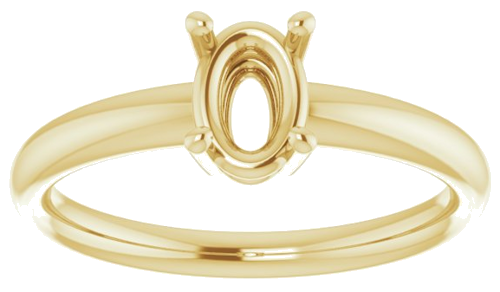 14K Yellow 7x5 mm Oval Engagement Ring Mounting (3)